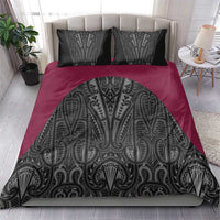 Queensland Maori Rugby Nga Hau e Wha Bedding Set Maroon Motif
