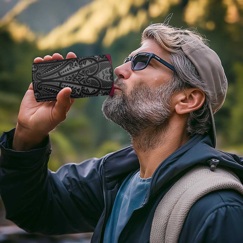 Queensland Maori Rugby Nga Hau e Wha 4 in 1 Can Cooler Tumbler Maroon Motif