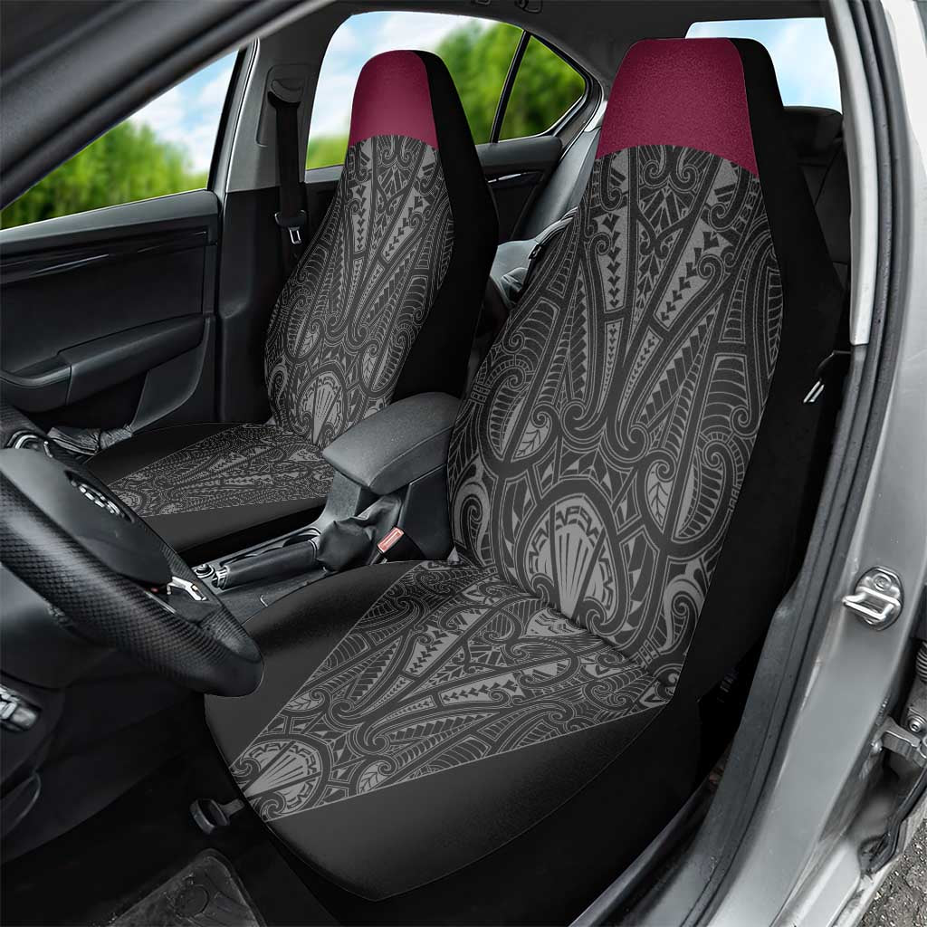 Queensland Maori Rugby Nga Hau e Wha Car Seat Cover Maroon Motif