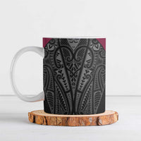 Queensland Maori Rugby Nga Hau e Wha Ceramic Mug Maroon Motif - Polynesian Pride