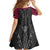 Queensland Maori Rugby Nga Hau e Wha Family Matching Off Shoulder Maxi Dress and Hawaiian Shirt Maroon Motif