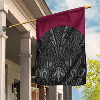 Queensland Maori Rugby Nga Hau e Wha Garden Flag Maroon Motif