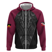 Queensland Maori Rugby Nga Hau e Wha Hoodie Maroon Motif