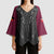 Queensland Maori Rugby Nga Hau e Wha Kimono Sleeve Blouse Maroon Motif - Polynesian Pride
