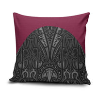 Queensland Maori Rugby Nga Hau e Wha Pillow Cover Maroon Motif - Polynesian Pride