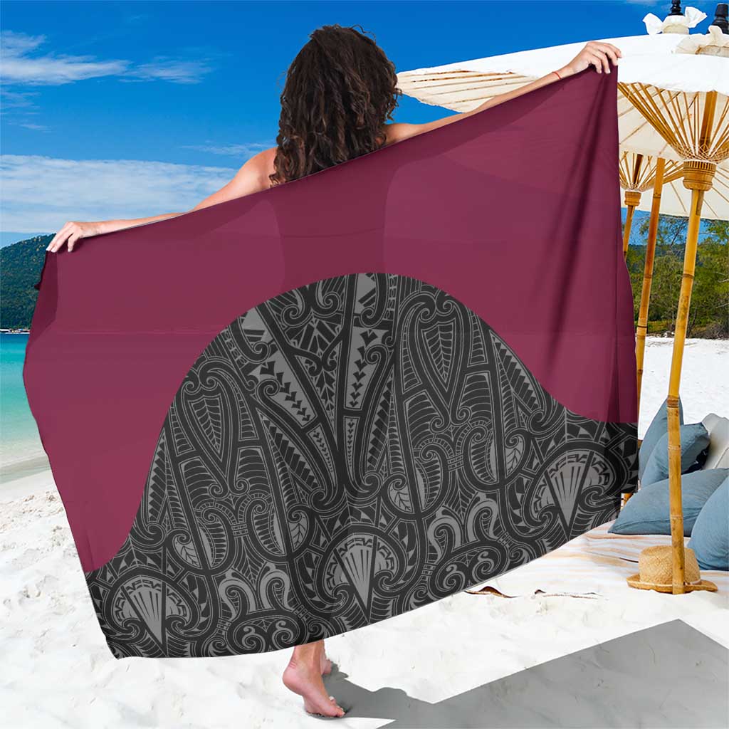 Queensland Maori Rugby Nga Hau e Wha Sarong Maroon Motif