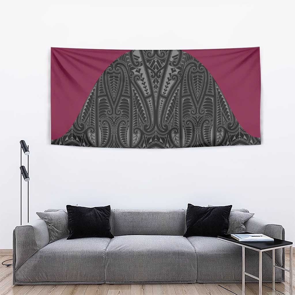 Queensland Maori Rugby Nga Hau e Wha Tapestry Maroon Motif