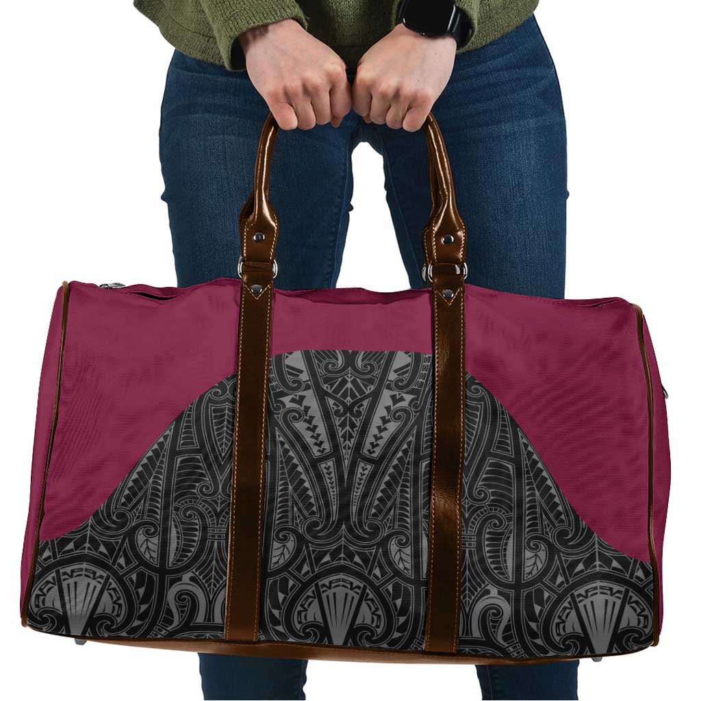 Queensland Maori Rugby Nga Hau e Wha Travel Bag Maroon Motif - Polynesian Pride
