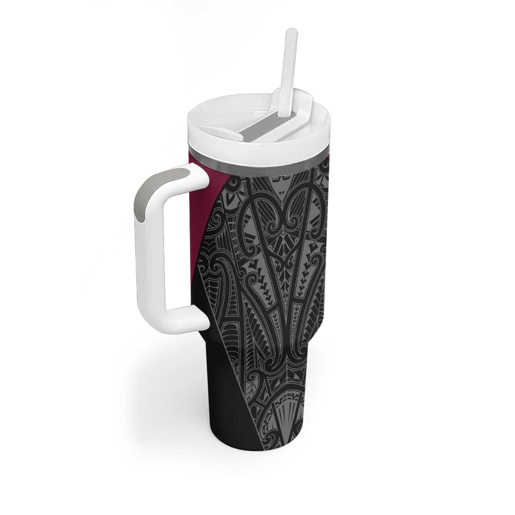 Queensland Maori Rugby Nga Hau e Wha Tumbler With Handle Maroon Motif