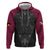 Queensland Maori Rugby Nga Hau e Wha Zip Hoodie Maroon Motif