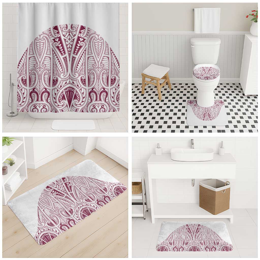 Queensland Maori Rugby Nga Hau e Wha Bathroom Set White Motif - Polynesian Pride