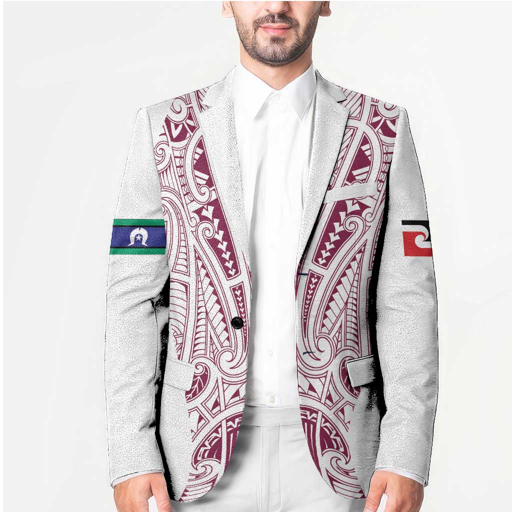 Queensland Maori Rugby Nga Hau e Wha Blazer White Motif - Polynesian Pride