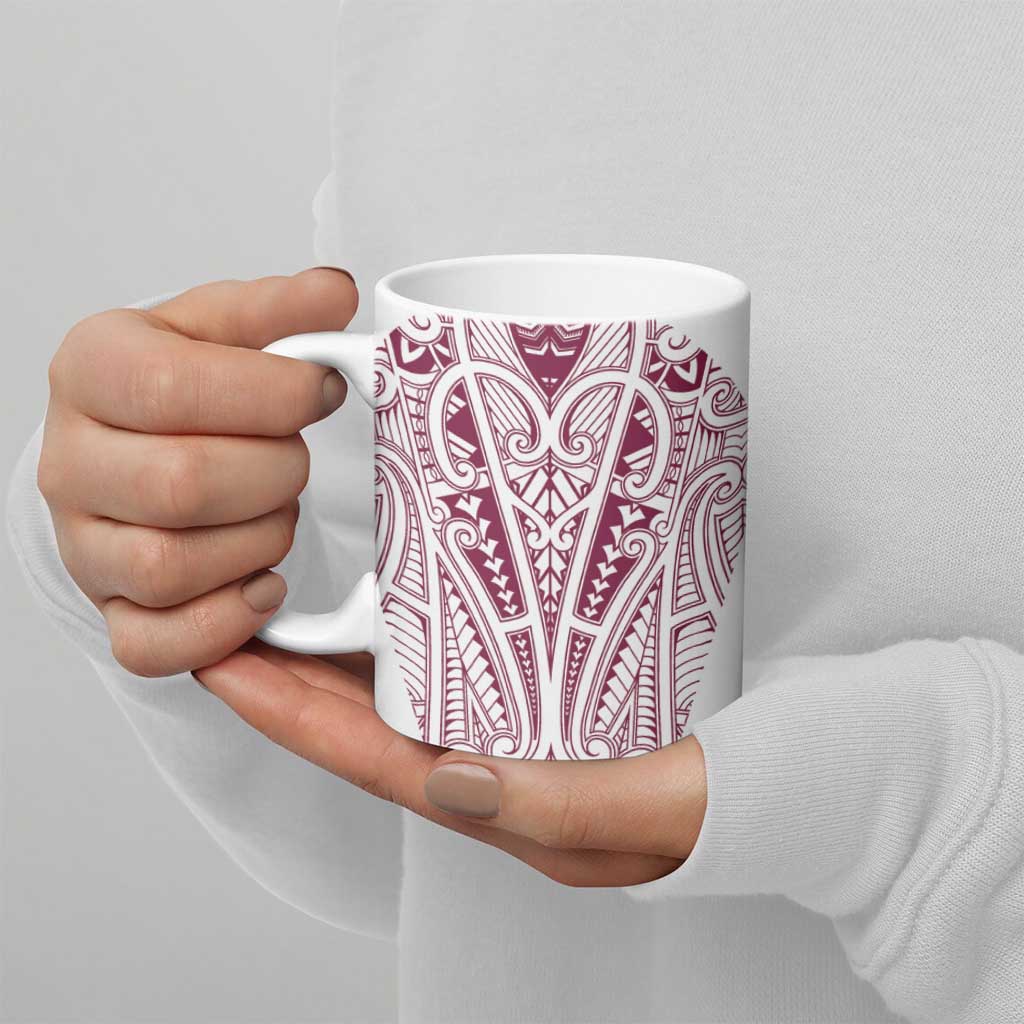 Queensland Maori Rugby Nga Hau e Wha Ceramic Mug White Motif - Polynesian Pride