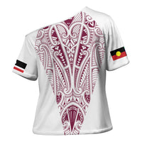Queensland Maori Rugby Nga Hau e Wha Cross Shoulder Shirt White Motif - Polynesian Pride