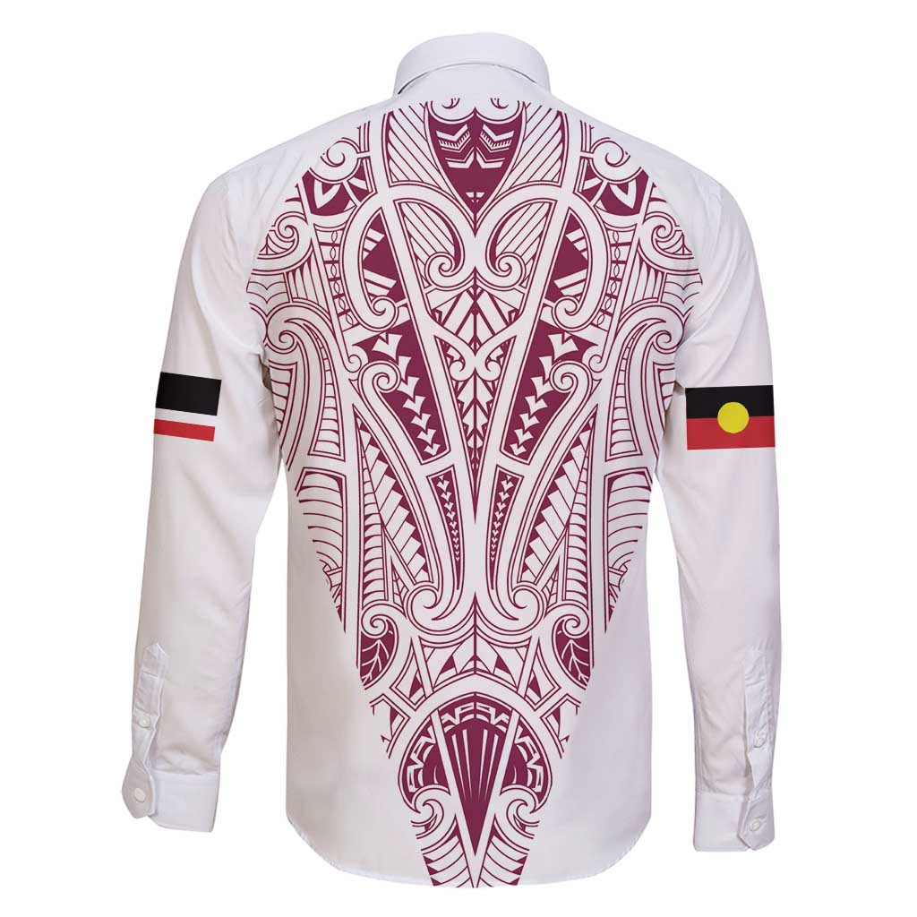 Queensland Maori Rugby Nga Hau e Wha Family Matching Off Shoulder Short Dress and Hawaiian Shirt White Motif LT9 - Polynesian Pride