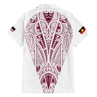 Queensland Maori Rugby Nga Hau e Wha Family Matching Short Sleeve Bodycon Dress and Hawaiian Shirt White Motif LT9 - Polynesian Pride