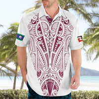 Queensland Maori Rugby Nga Hau e Wha Hawaiian Shirt White Motif