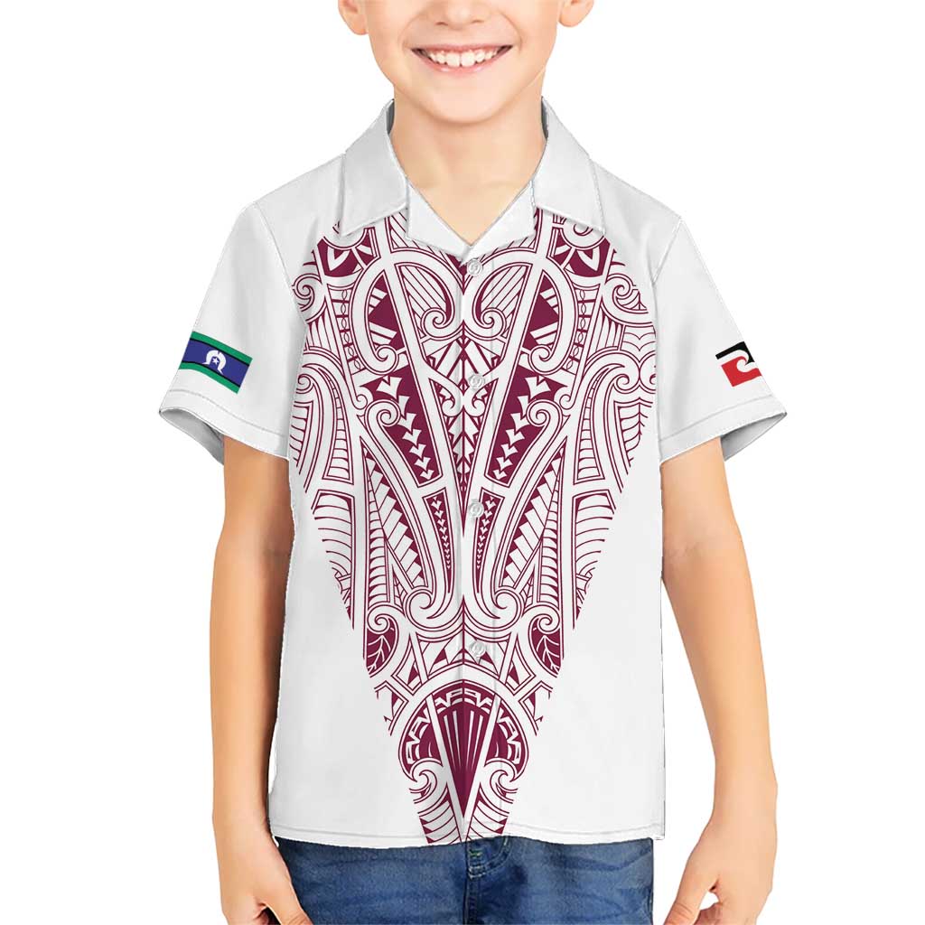 Queensland Maori Rugby Nga Hau e Wha Hawaiian Shirt White Motif