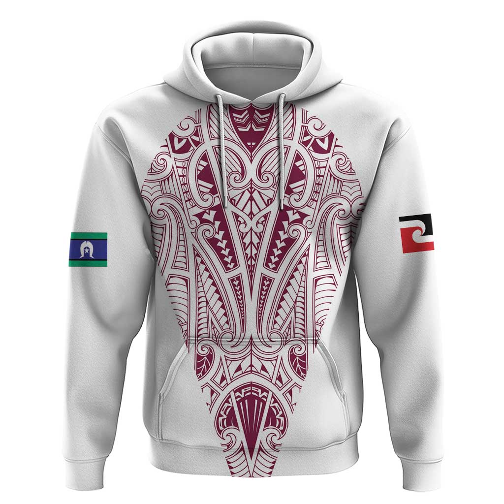 Queensland Maori Rugby Nga Hau e Wha Hoodie White Motif