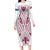 Queensland Maori Rugby Nga Hau e Wha Long Sleeve Bodycon Dress White Motif