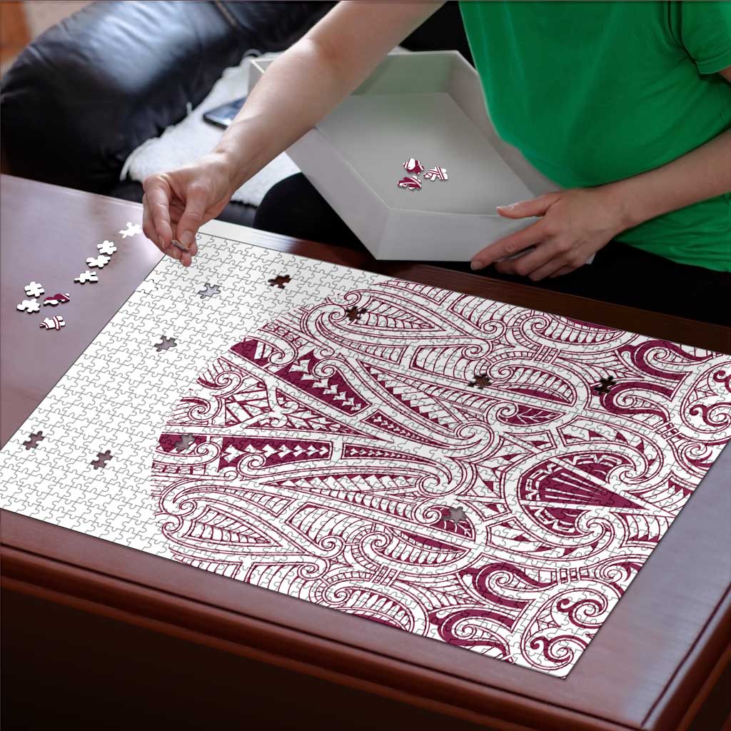 Queensland Maori Rugby Nga Hau e Wha Puzzle White Motif - Polynesian Pride