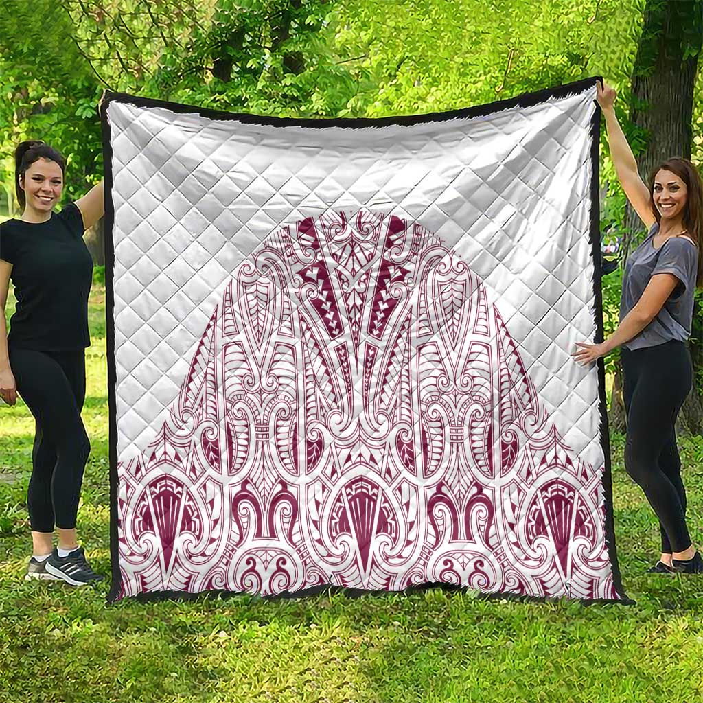 Queensland Maori Rugby Nga Hau e Wha Quilt White Motif