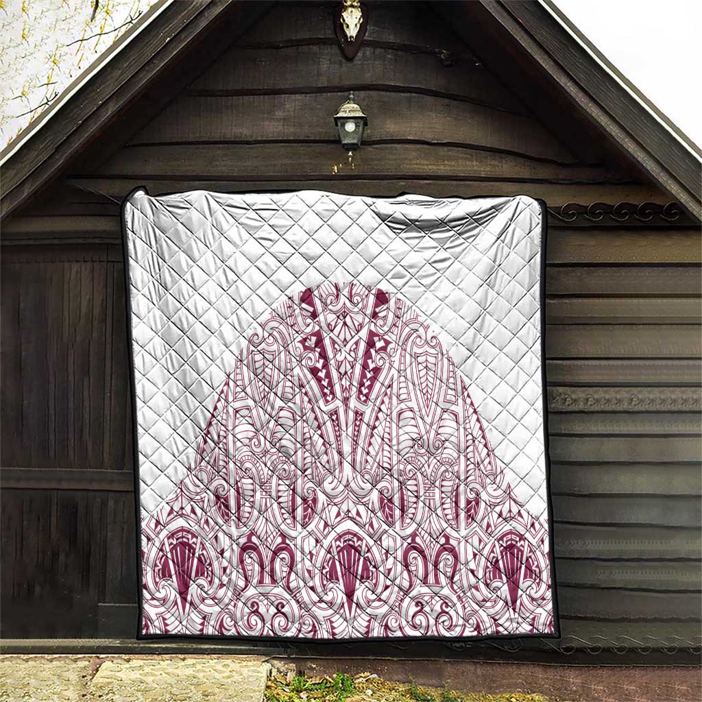 Queensland Maori Rugby Nga Hau e Wha Quilt White Motif