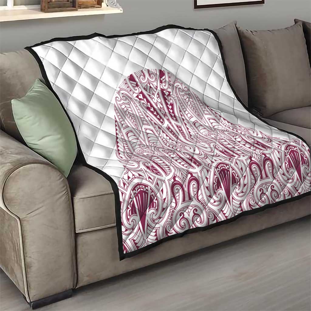 Queensland Maori Rugby Nga Hau e Wha Quilt White Motif