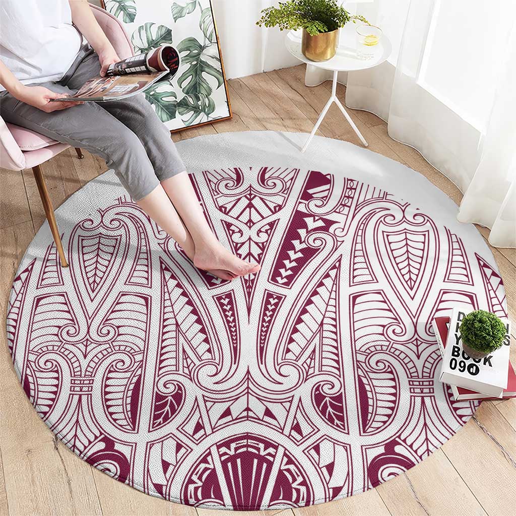Queensland Maori Rugby Nga Hau e Wha Round Carpet White Motif