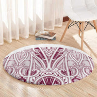 Queensland Maori Rugby Nga Hau e Wha Round Carpet White Motif