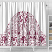 Queensland Maori Rugby Nga Hau e Wha Shower Curtain White Motif