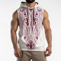 Queensland Maori Rugby Nga Hau e Wha Sleeveless Hoodie White Motif - Polynesian Pride