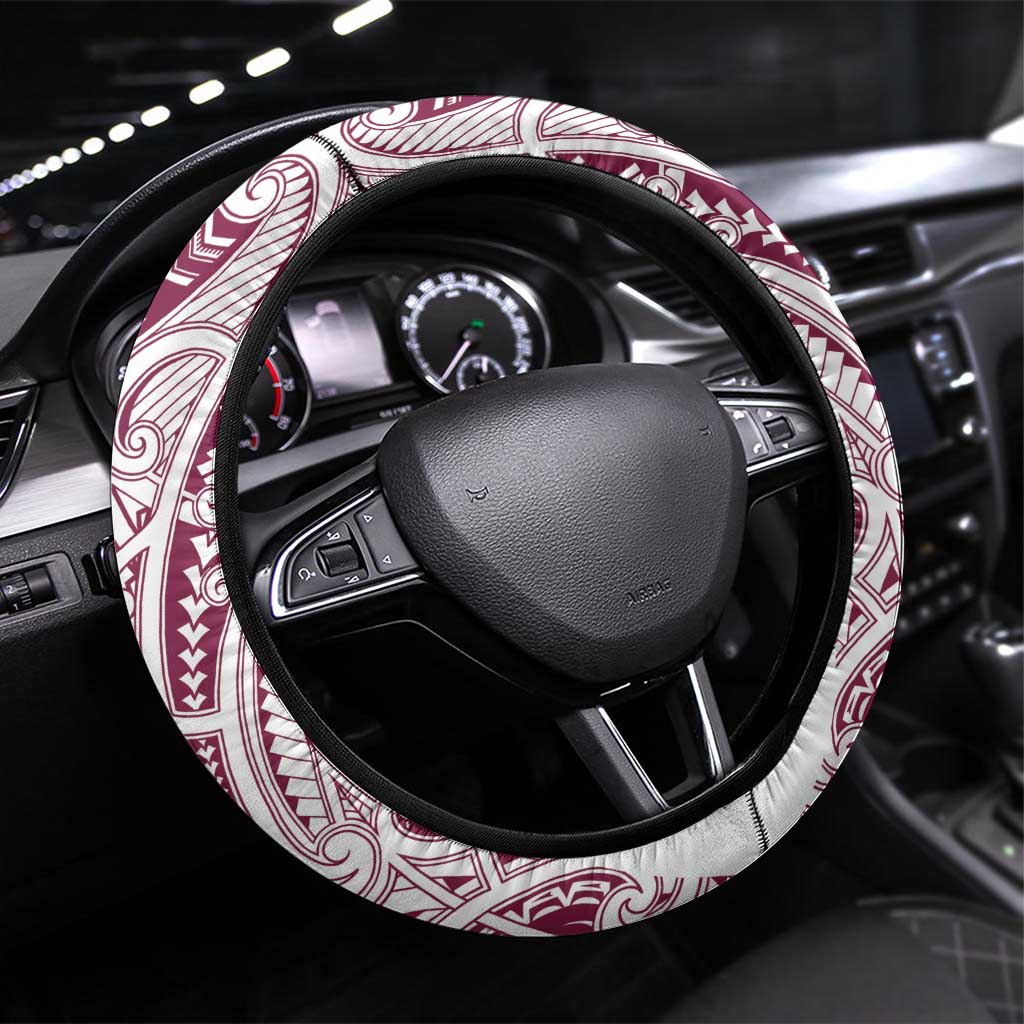 Queensland Maori Rugby Nga Hau e Wha Steering Wheel Cover White Motif