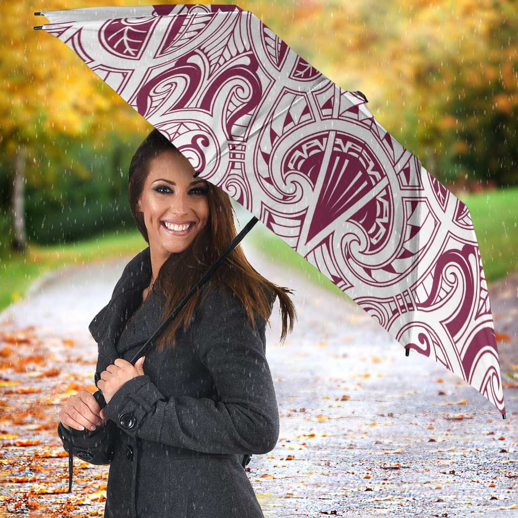 Queensland Maori Rugby Nga Hau e Wha Umbrella White Motif - Polynesian Pride