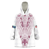 Queensland Maori Rugby Nga Hau e Wha Wearable Blanket Hoodie White Motif