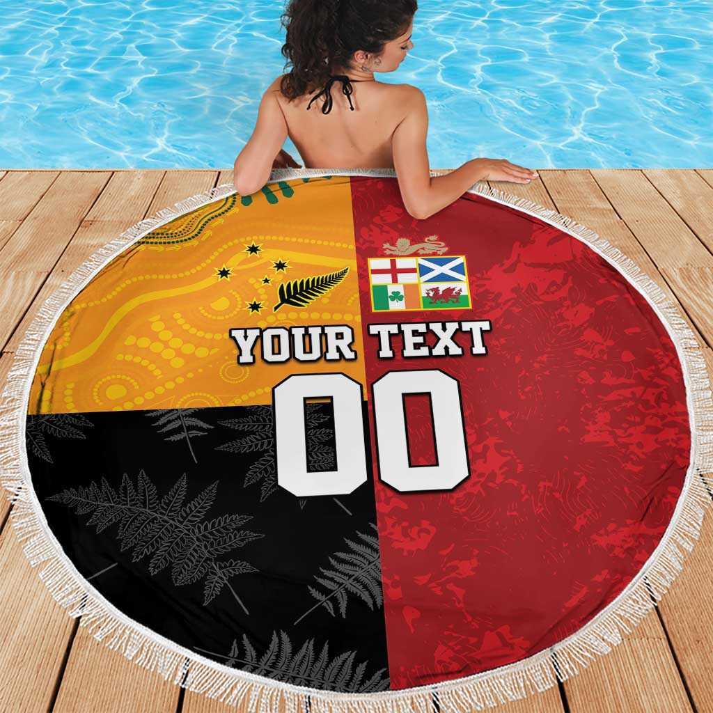 Custom British Lions-AUNZ Beach Blanket Australia-New Zealand Indigenous Motif