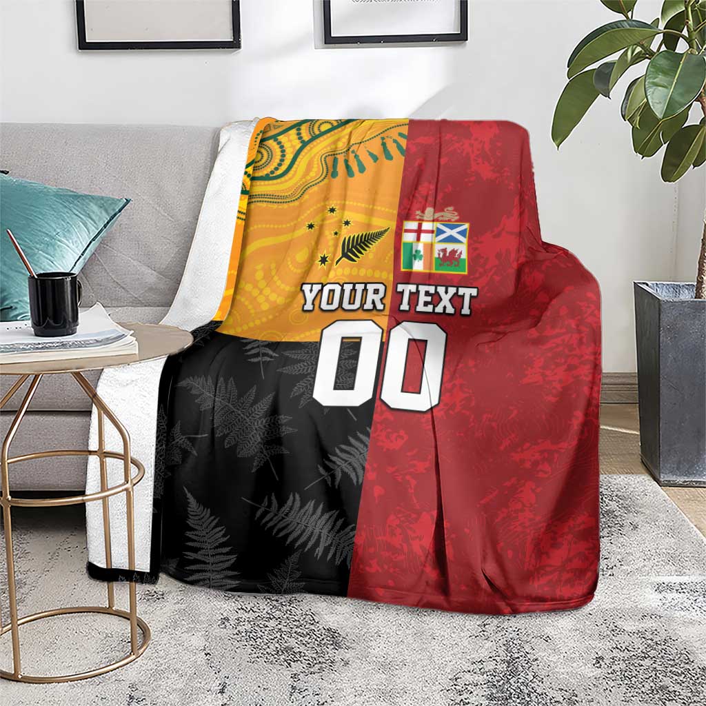 Custom British Lions-AUNZ Blanket Australia-New Zealand Indigenous Motif