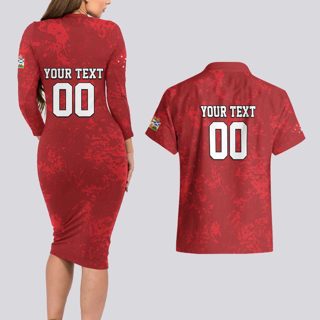 Custom British Lions-AUNZ Couples Matching Long Sleeve Bodycon Dress and Hawaiian Shirt Australia-New Zealand Indigenous Motif LT9 - Polynesian Pride