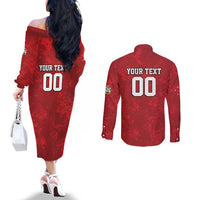 Custom British Lions-AUNZ Couples Matching Off The Shoulder Long Sleeve Dress and Long Sleeve Button Shirt Australia-New Zealand Indigenous Motif LT9 - Polynesian Pride