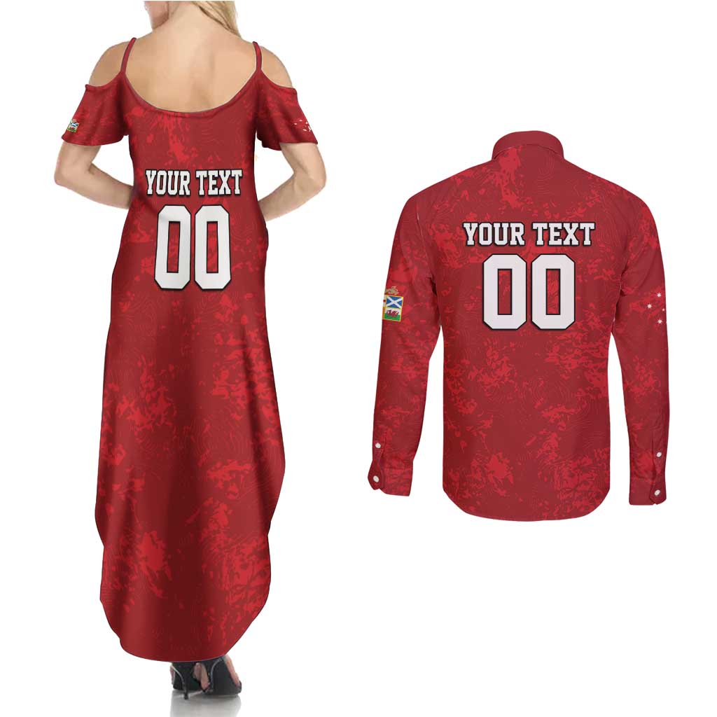 Custom British Lions-AUNZ Couples Matching Summer Maxi Dress and Long Sleeve Button Shirt Australia-New Zealand Indigenous Motif LT9 - Polynesian Pride
