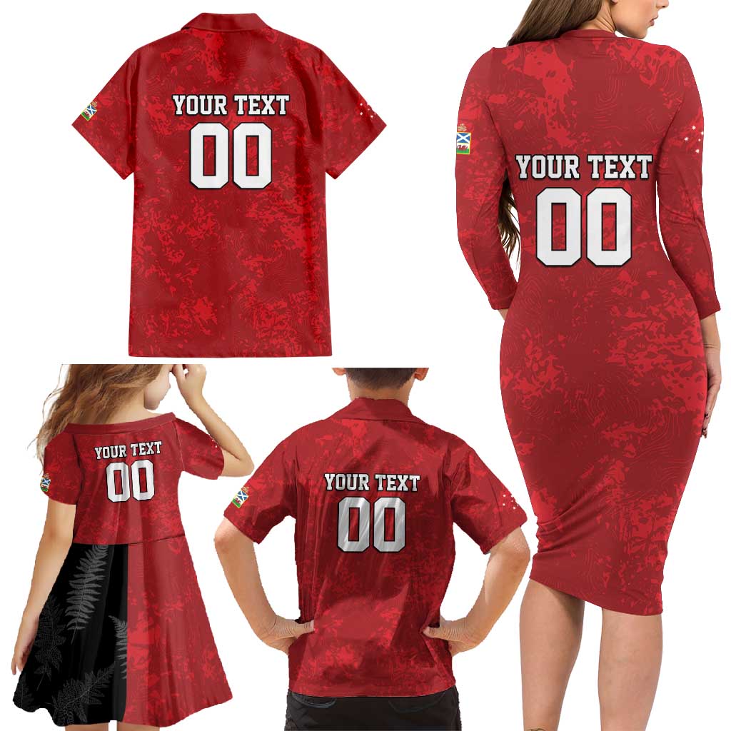 Custom British Lions-AUNZ Family Matching Long Sleeve Bodycon Dress and Hawaiian Shirt Australia-New Zealand Indigenous Motif LT9 - Polynesian Pride