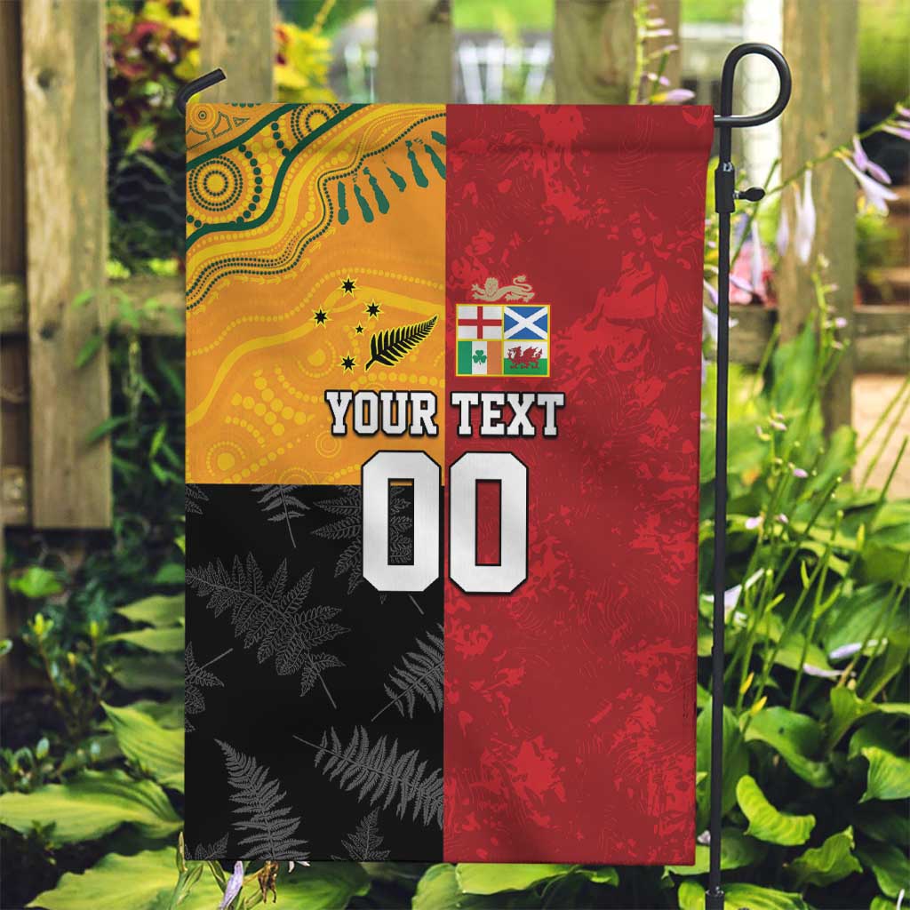 Custom British Lions-AUNZ Garden Flag Australia-New Zealand Indigenous Motif