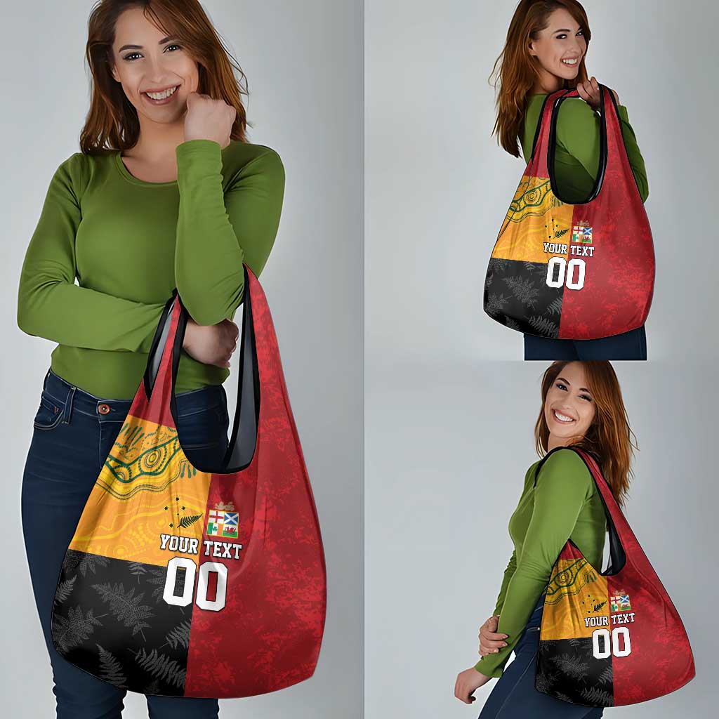 Custom British Lions-AUNZ Grocery Bag Australia-New Zealand Indigenous Motif