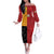 Custom British Lions-AUNZ Off The Shoulder Long Sleeve Dress Australia-New Zealand Indigenous Motif