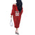 Custom British Lions-AUNZ Off The Shoulder Long Sleeve Dress Australia-New Zealand Indigenous Motif