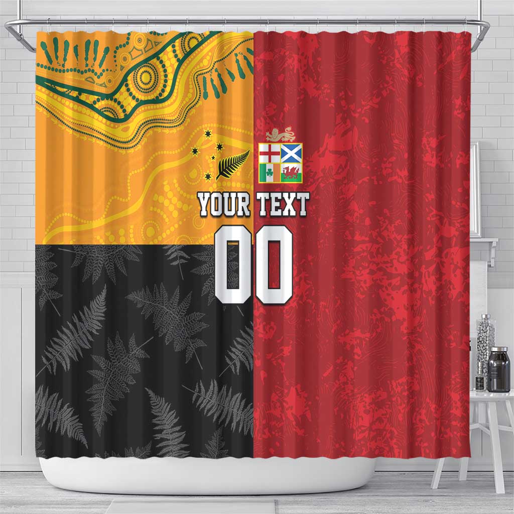 Custom British Lions-AUNZ Shower Curtain Australia-New Zealand Indigenous Motif