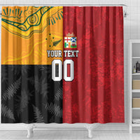 Custom British Lions-AUNZ Shower Curtain Australia-New Zealand Indigenous Motif