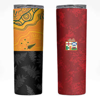 Custom British Lions-AUNZ Skinny Tumbler Australia-New Zealand Indigenous Motif LT9 Red - Polynesian Pride