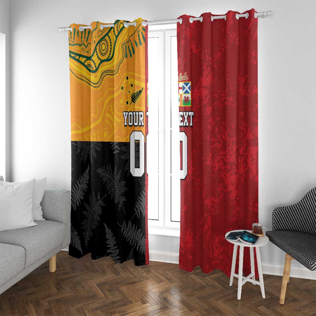 Custom British Lions-AUNZ Window Curtain Australia-New Zealand Indigenous Motif