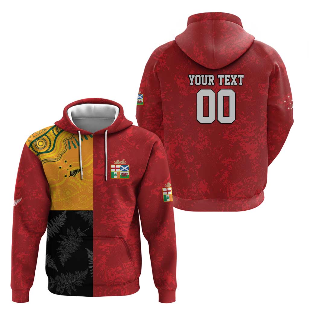 Custom British Lions-AUNZ Zip Hoodie Australia-New Zealand Indigenous Motif